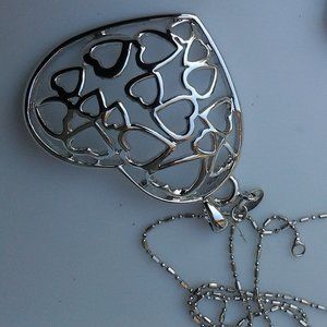 sterling silver and multi heart necklace